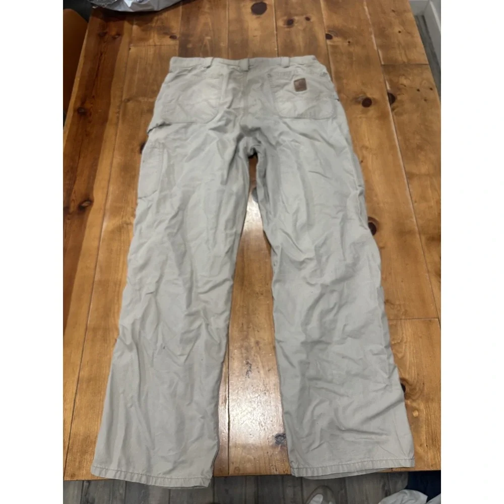 Carhartt Men's 38x32 Tan Dungaree Fit Work Utility Cargo Pants Cotton